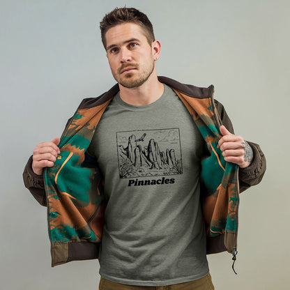Pinnacles Line Drawing T-Shirt