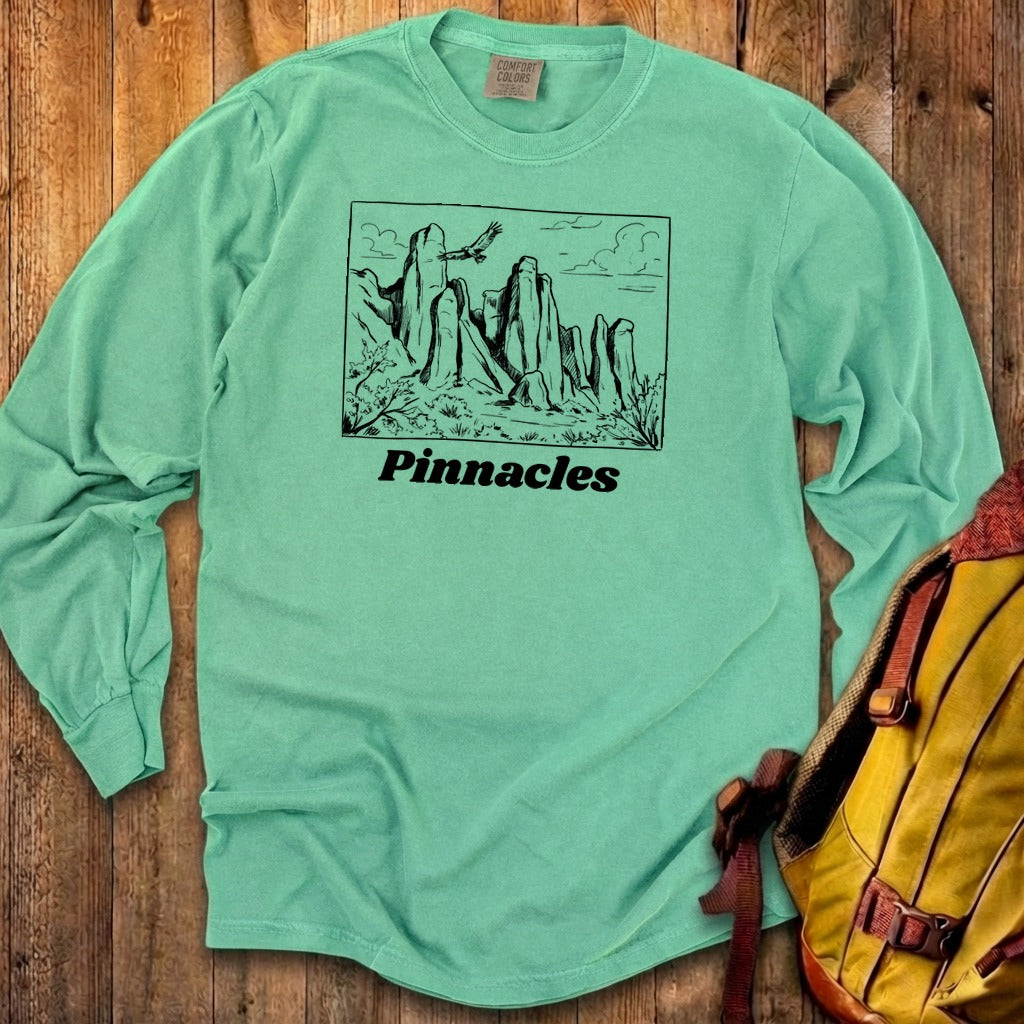Pinnacles Line Drawing Premium Long Sleeve
