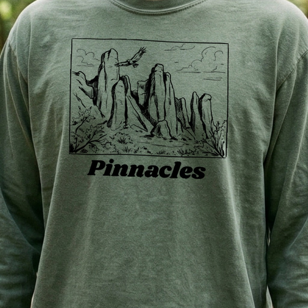 Pinnacles Line Drawing Premium Long Sleeve