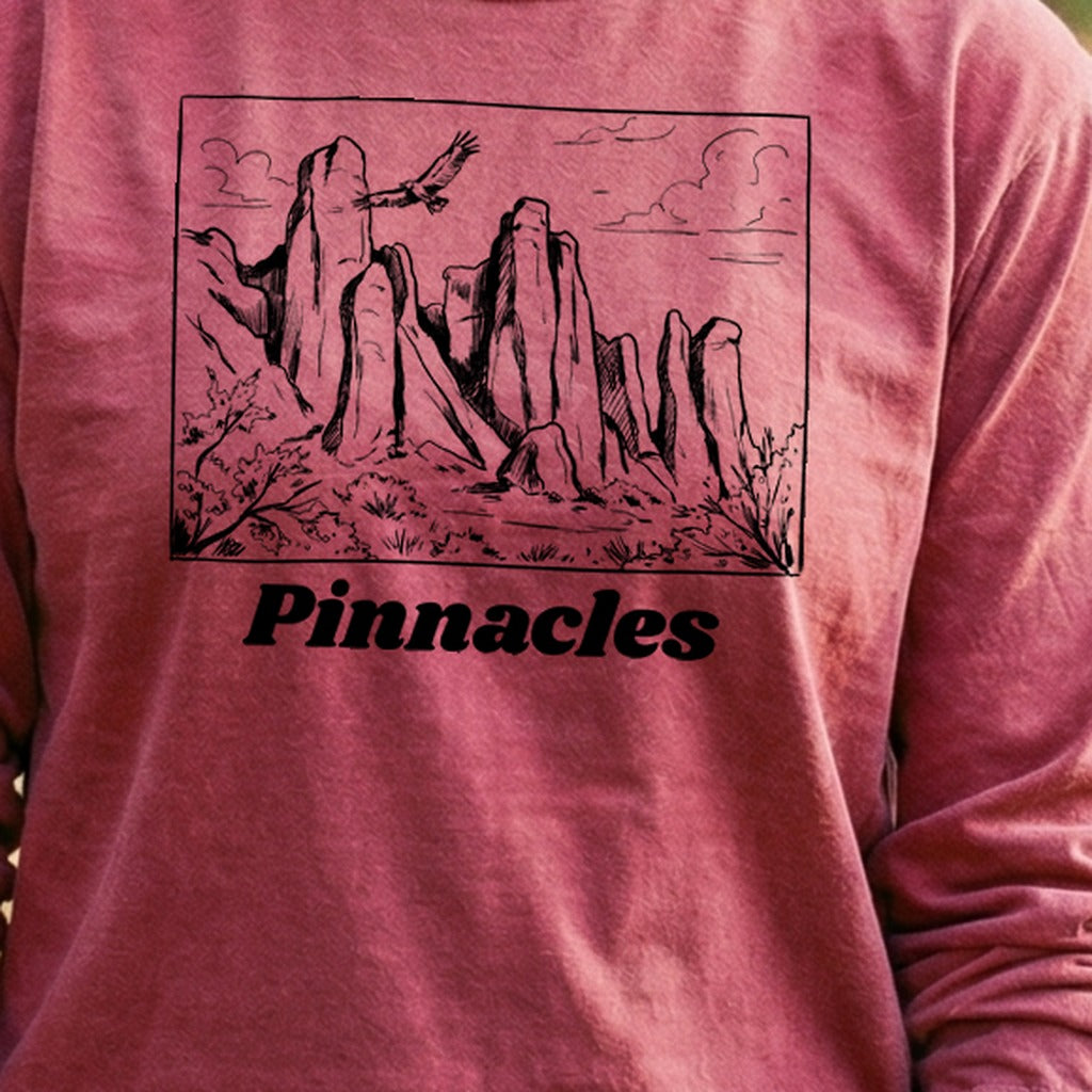 Pinnacles Line Drawing Premium Long Sleeve