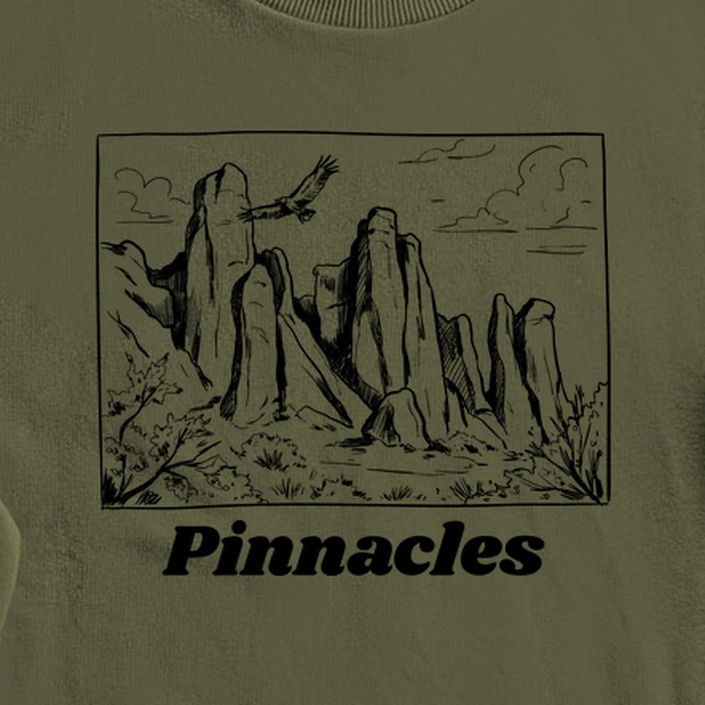 Pinnacles Line Drawing Crewneck Sweatshirt