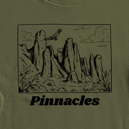 Pinnacles Line Drawing Crewneck Sweatshirt