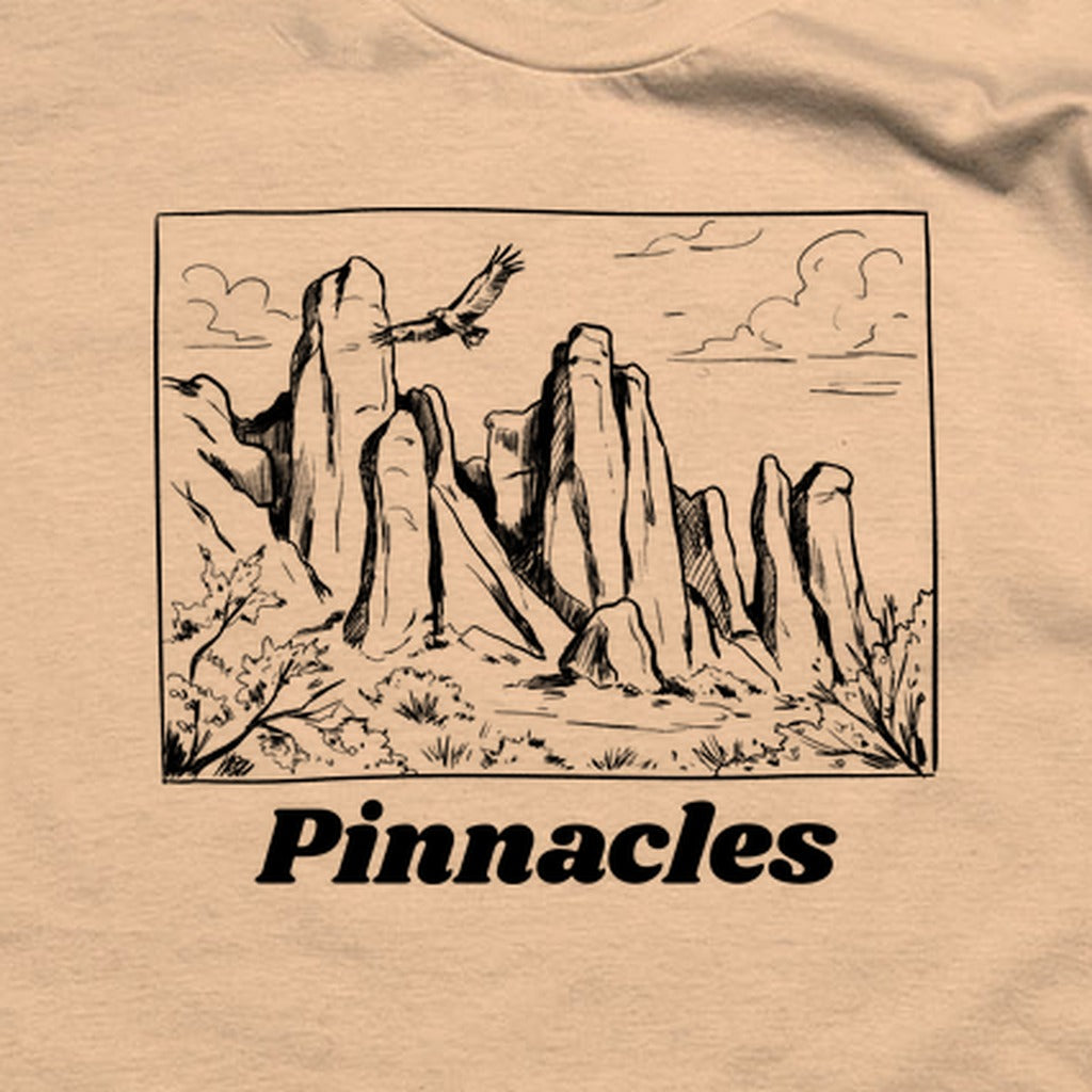 Pinnacles Line Drawing T-Shirt