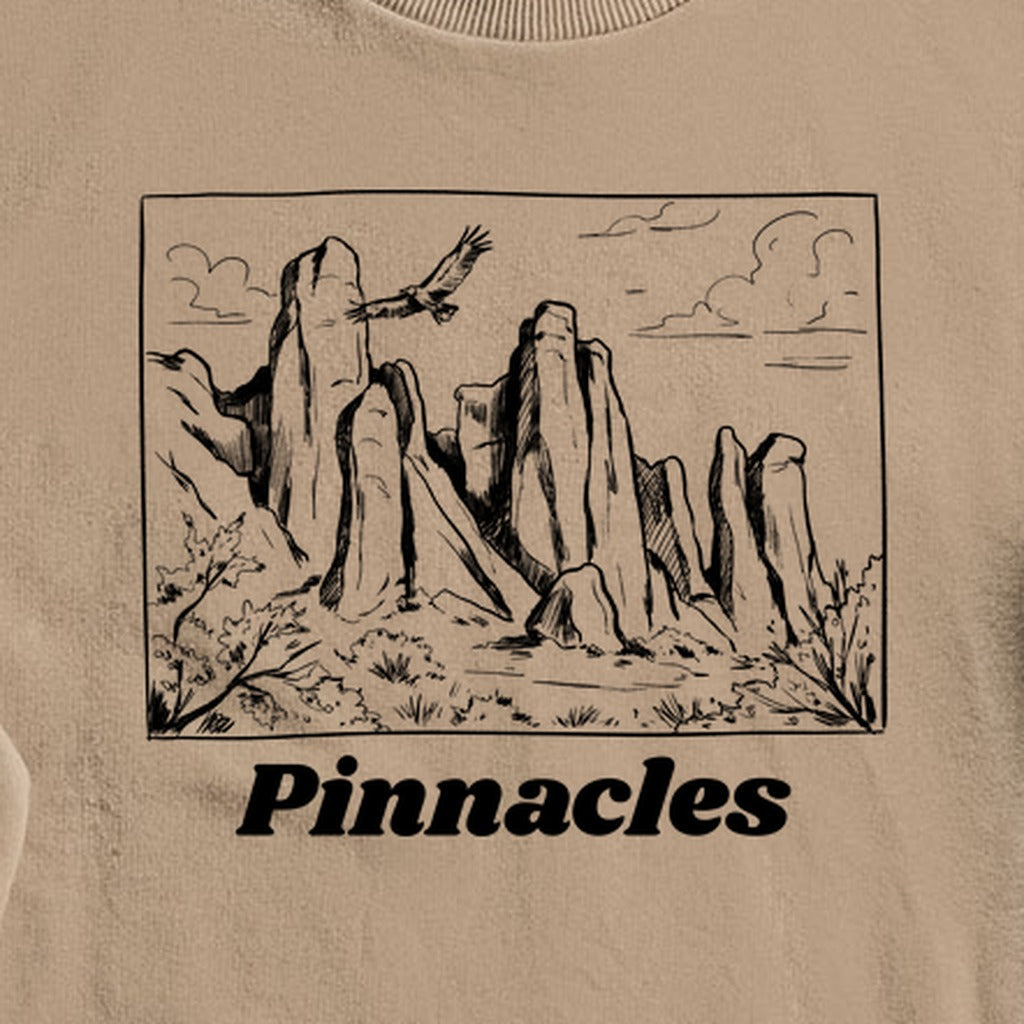 Pinnacles Line Drawing Crewneck Sweatshirt