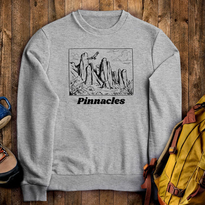 Pinnacles Line Drawing Crewneck Sweatshirt
