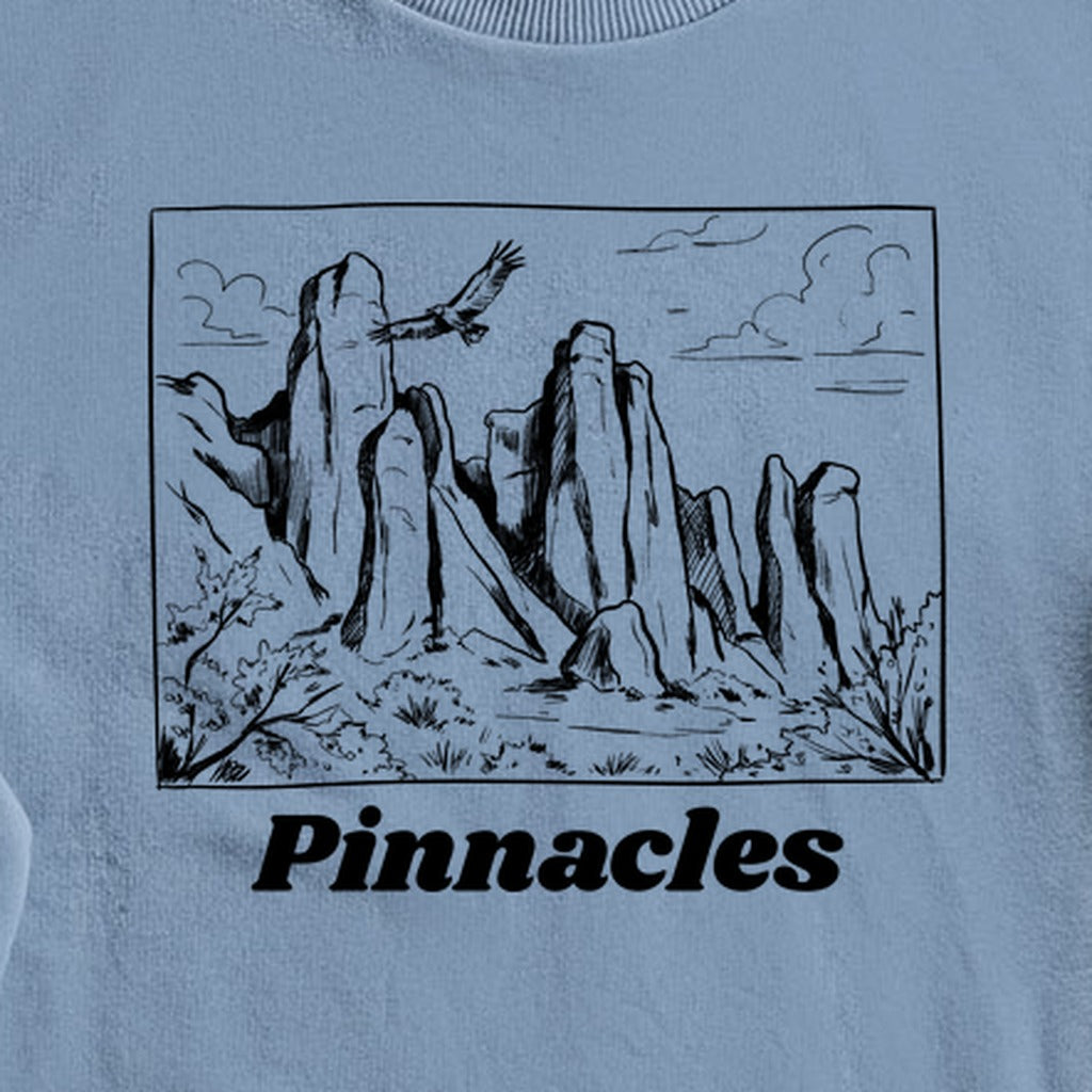 Pinnacles Line Drawing Crewneck Sweatshirt