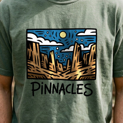 Pinnacles at Night Cotton T-Shirt