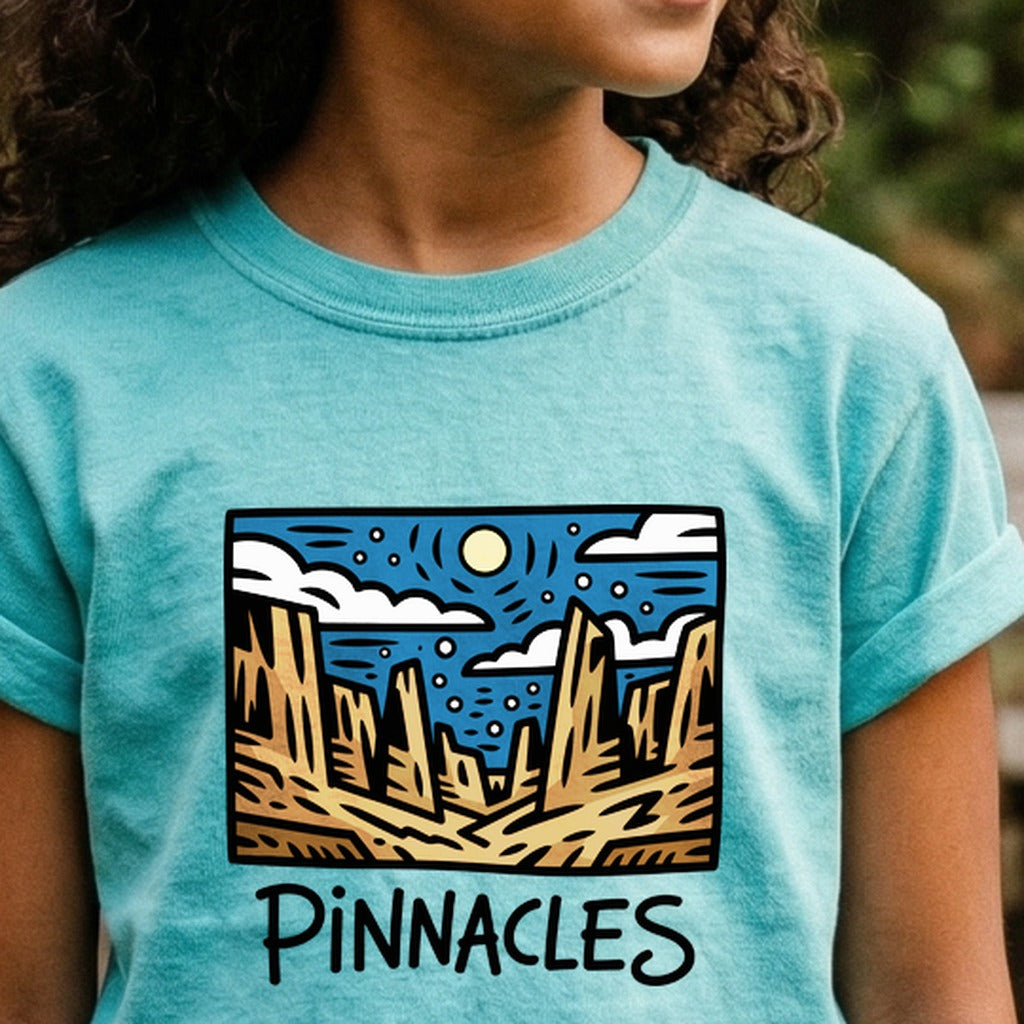 Pinnacles at Night Kids Cotton T-Shirt