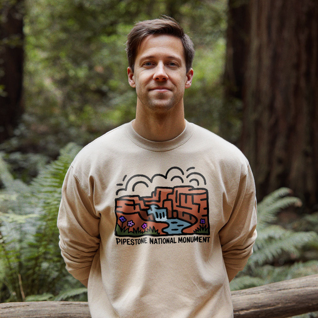 Pipestone National Monument Crewneck Sweatshirt Adventure and Outdoors Themed Sweatshirt
