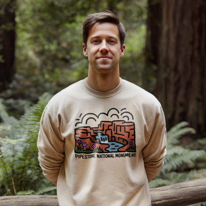 Pipestone National Monument Crewneck Sweatshirt Adventure and Outdoors Themed Sweatshirt