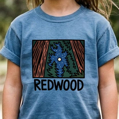 Redwood at Night Kids Cotton T-Shirt