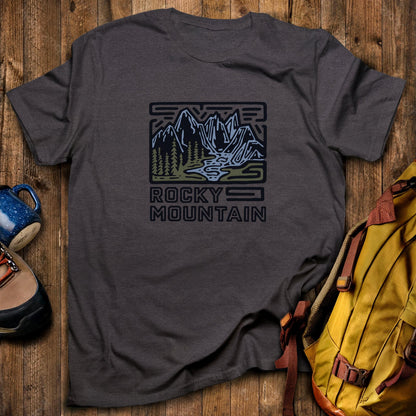Rocky Mountain National Park T-Shirt Dark Heather Adventure and Outdoors Themed T-Shirt