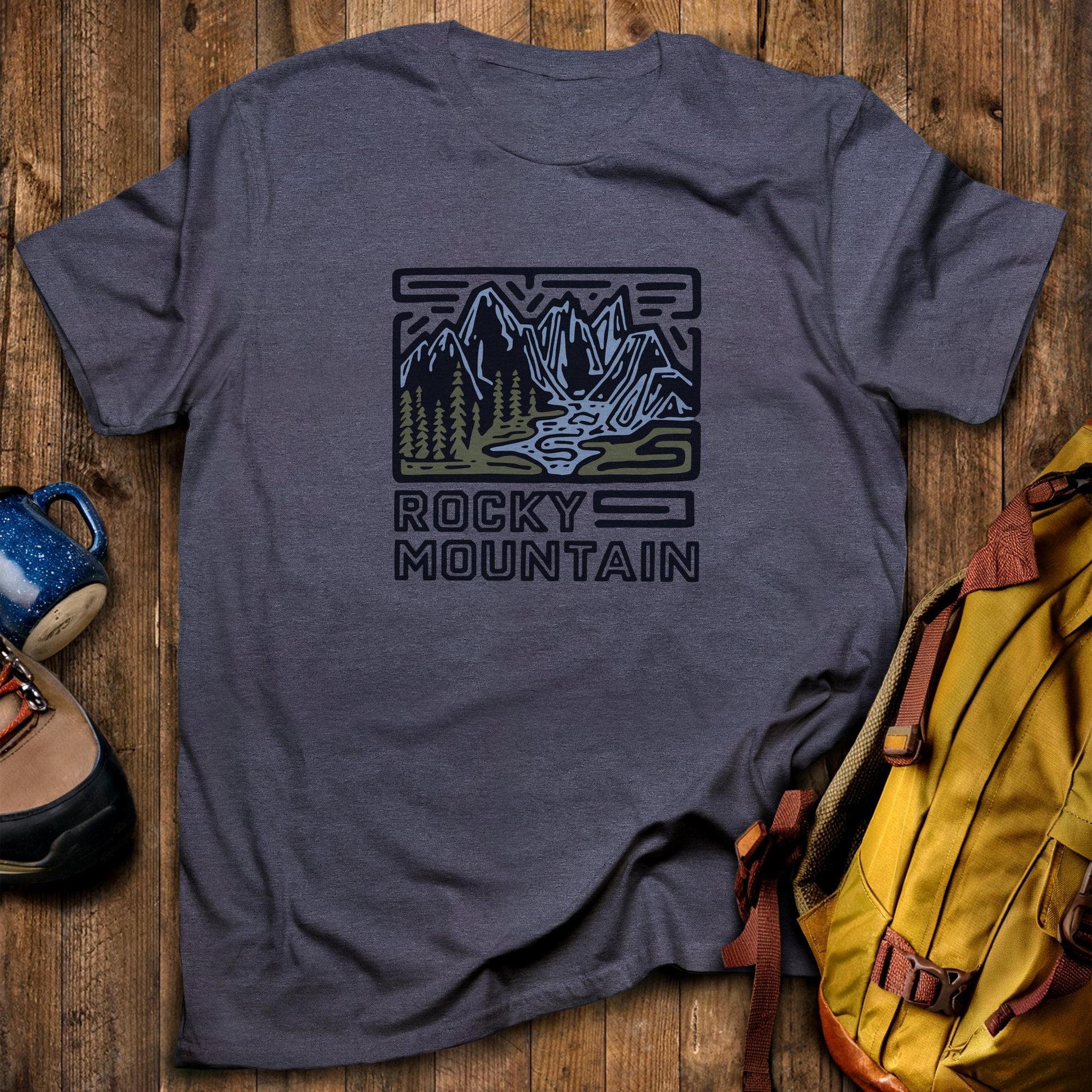 Rocky Mountain National Park T-Shirt Heather Navy Adventure and Outdoors Themed T-Shirt
