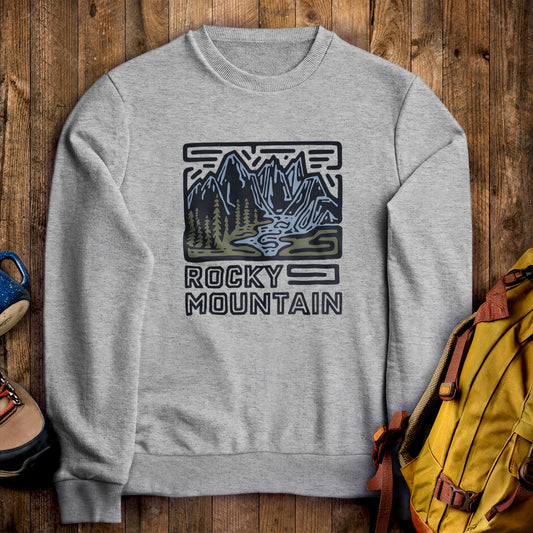 Rocky Mountain National Park Crewneck Sweatshirt Sport Grey Adventure and Outdoors Themed Sweatshirt