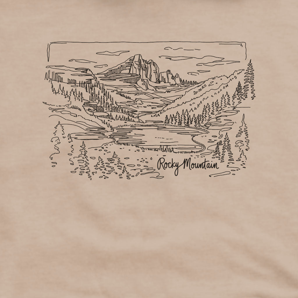 Rocky Mountain Line Drawing Hoodie