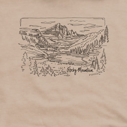 Rocky Mountain Line Drawing Hoodie