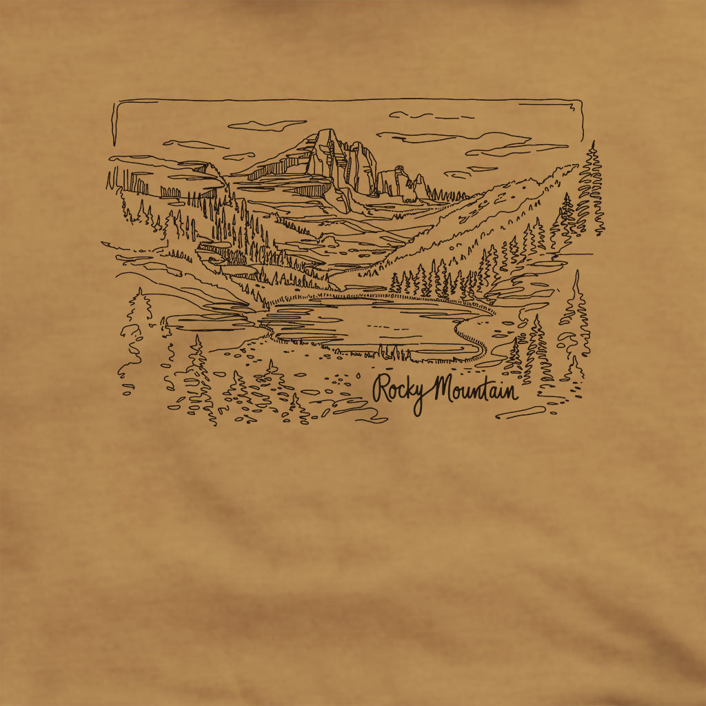 Rocky Mountain Line Drawing Hoodie