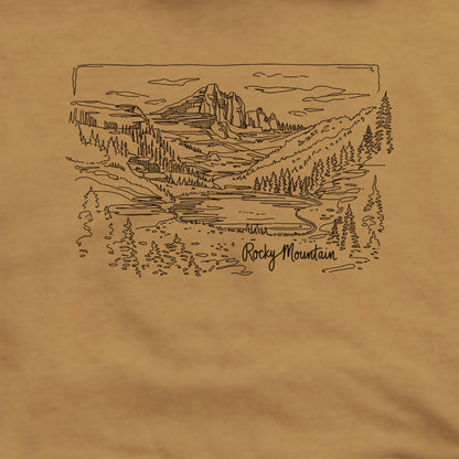 Rocky Mountain Line Drawing Hoodie