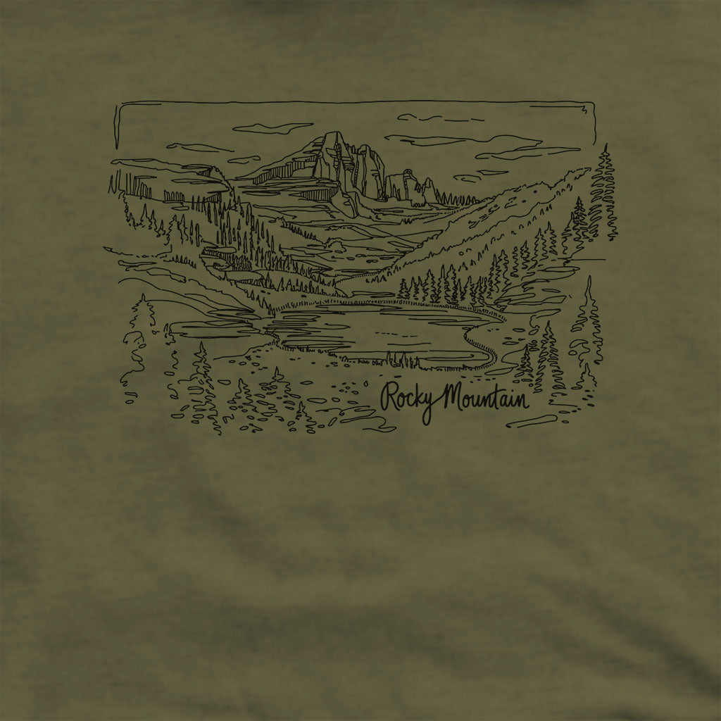 Rocky Mountain Line Drawing Hoodie