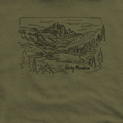 Rocky Mountain Line Drawing Hoodie