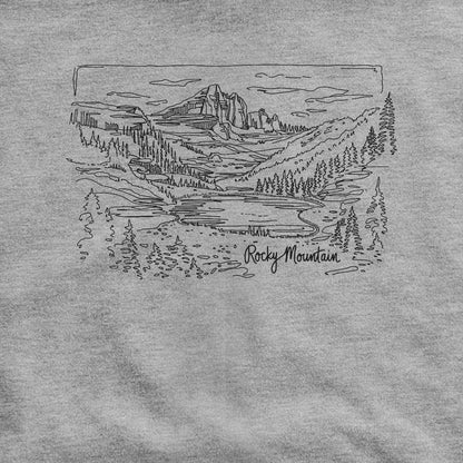 Rocky Mountain Line Drawing Hoodie