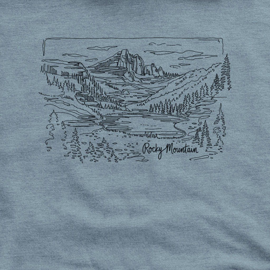 Rocky Mountain Line Drawing Hoodie