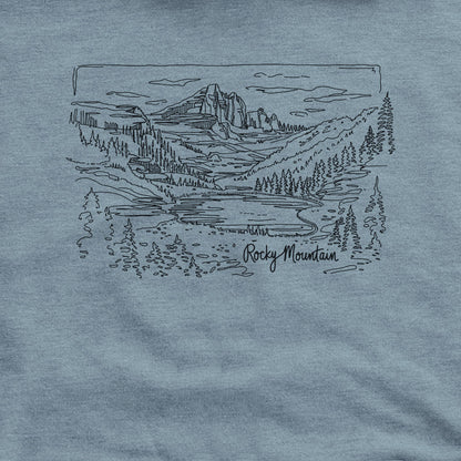 Rocky Mountain Line Drawing Hoodie