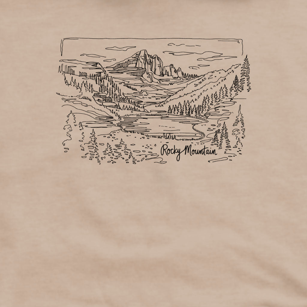 Rocky Mountain Line Drawing Crewneck Sweatshirt