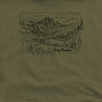 Rocky Mountain Line Drawing Crewneck Sweatshirt