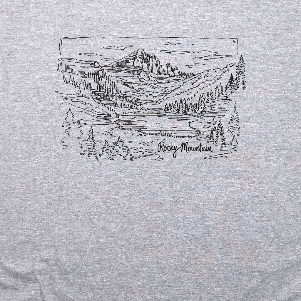 Rocky Mountain Line Drawing Crewneck Sweatshirt
