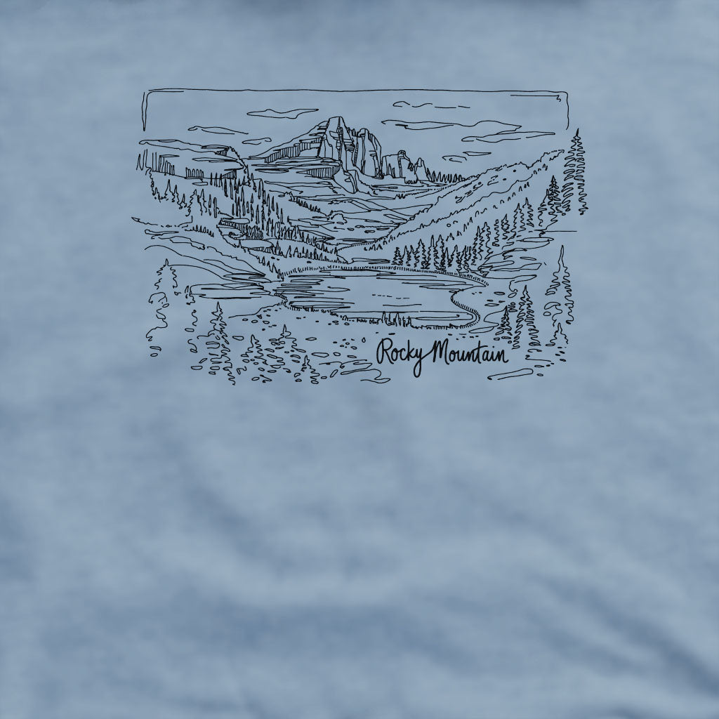 Rocky Mountain Line Drawing Crewneck Sweatshirt