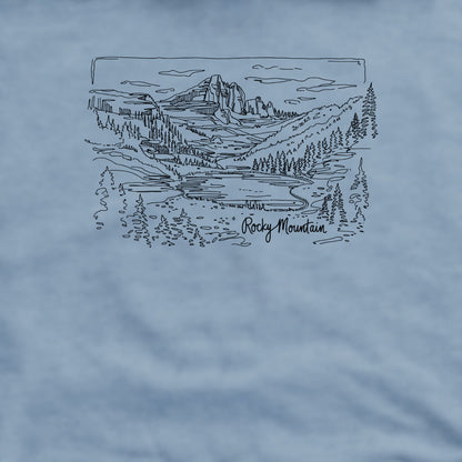 Rocky Mountain Line Drawing Crewneck Sweatshirt
