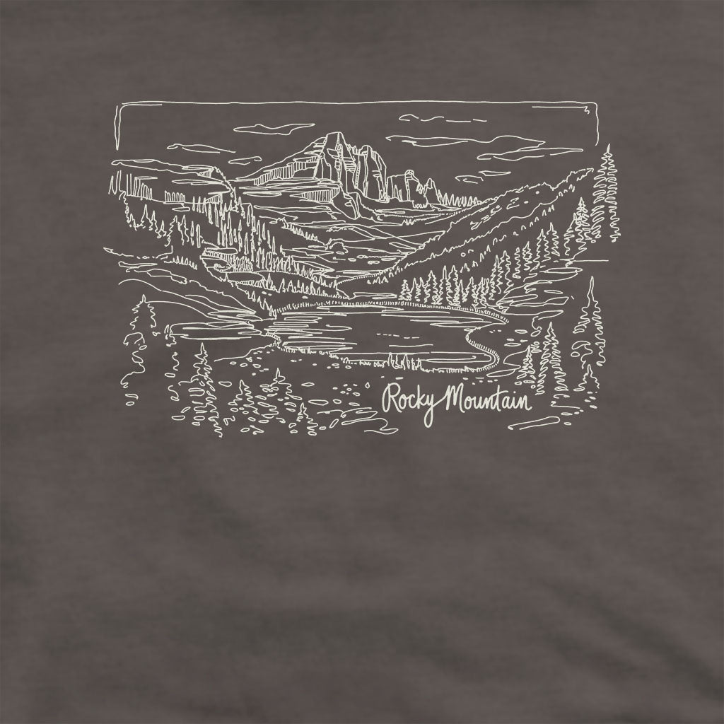 Rocky Mountain Line Drawing Hoodie