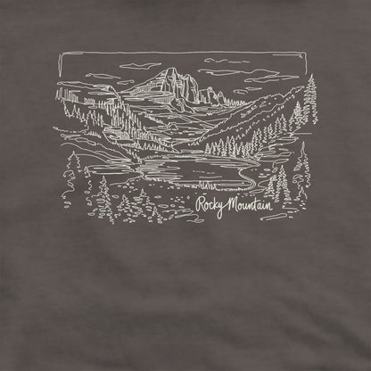 Rocky Mountain Line Drawing Hoodie
