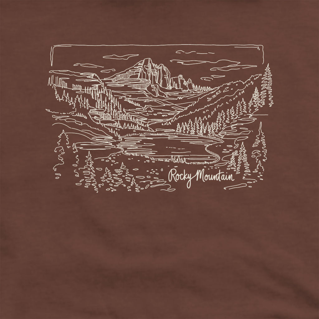 Rocky Mountain Line Drawing Hoodie