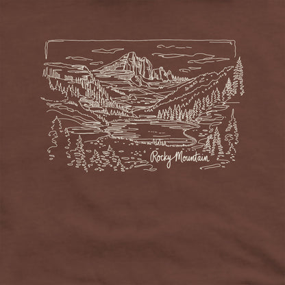 Rocky Mountain Line Drawing Hoodie