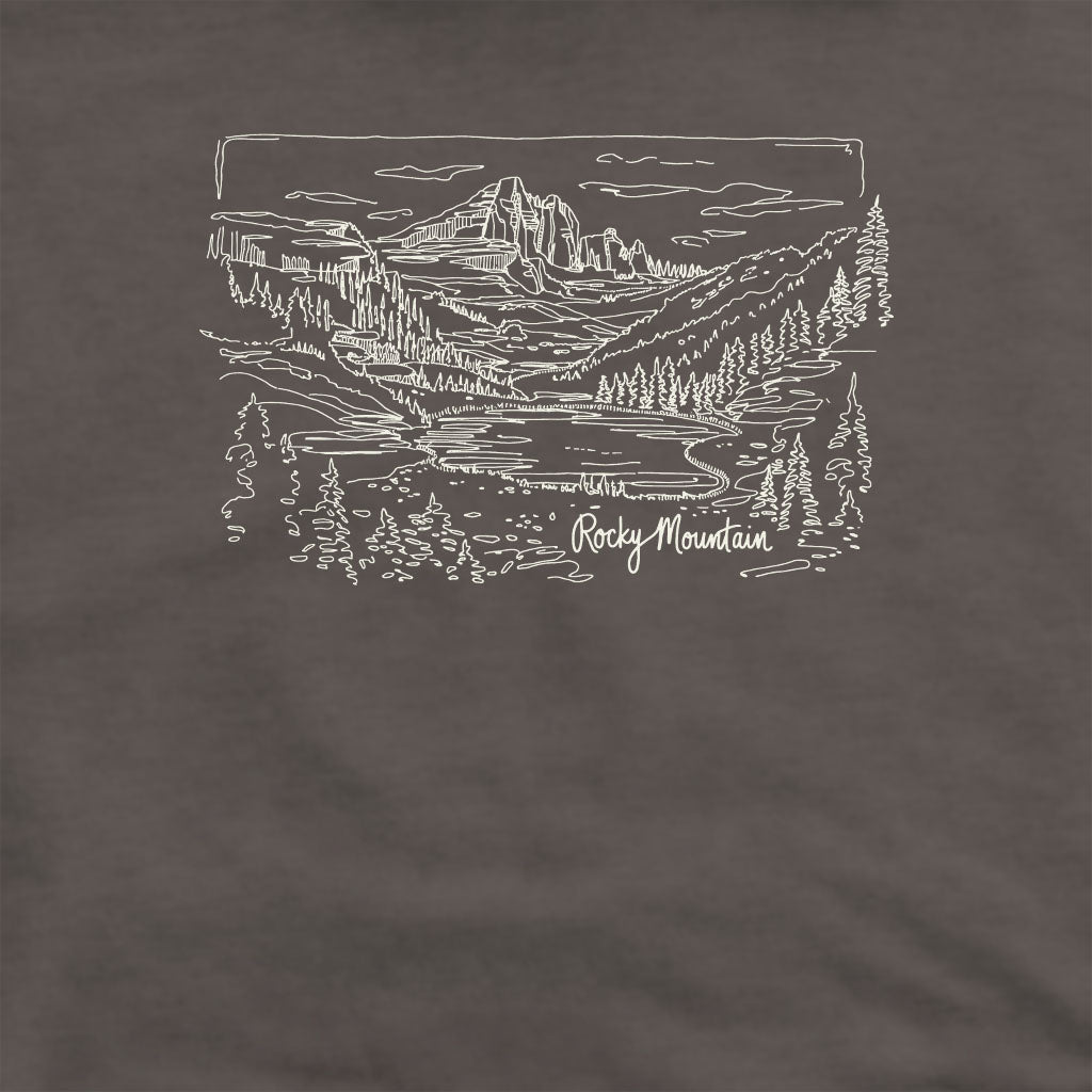 Rocky Mountain Line Drawing Crewneck Sweatshirt