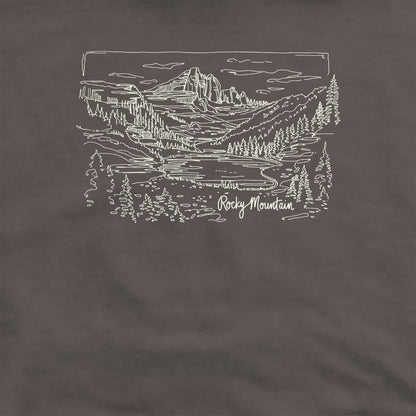 Rocky Mountain Line Drawing Crewneck Sweatshirt