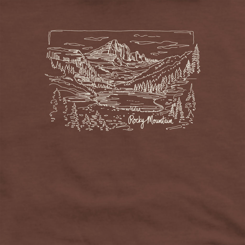 Rocky Mountain Line Drawing Crewneck Sweatshirt