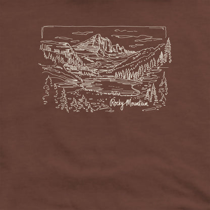 Rocky Mountain Line Drawing Crewneck Sweatshirt