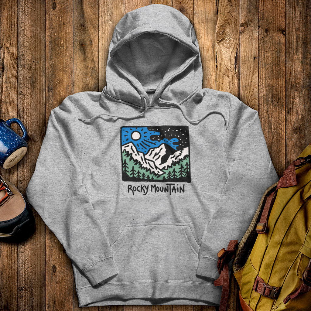 Rocky Mountain at Night Hoodie