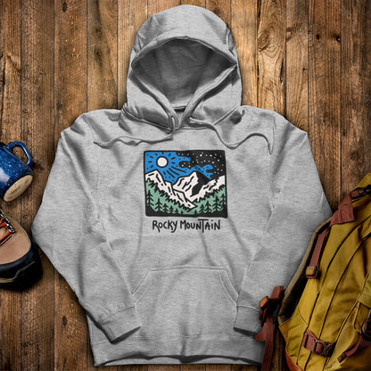Rocky Mountain at Night Hoodie