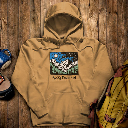Rocky Mountain at Night Hoodie