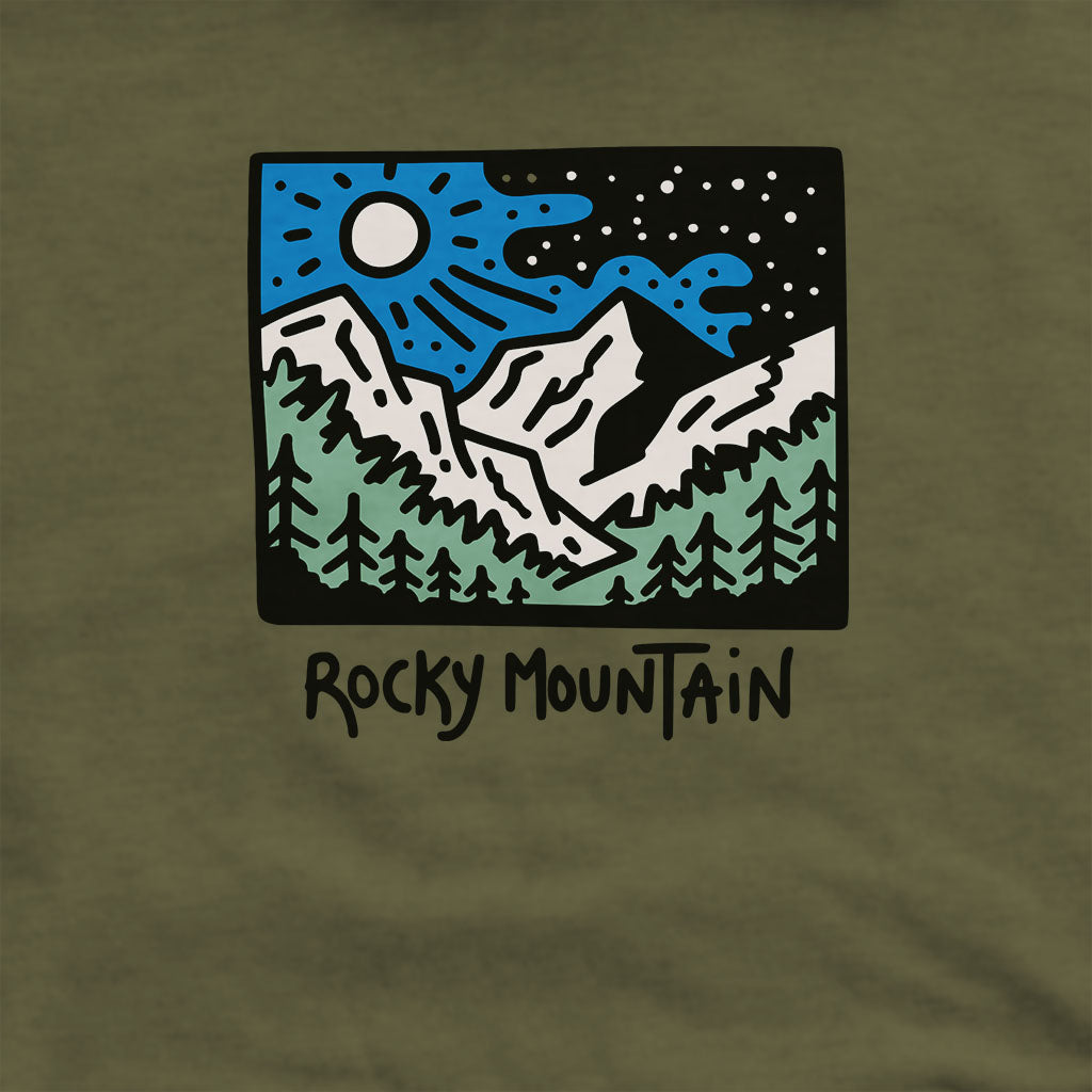 Rocky Mountain at Night Hoodie