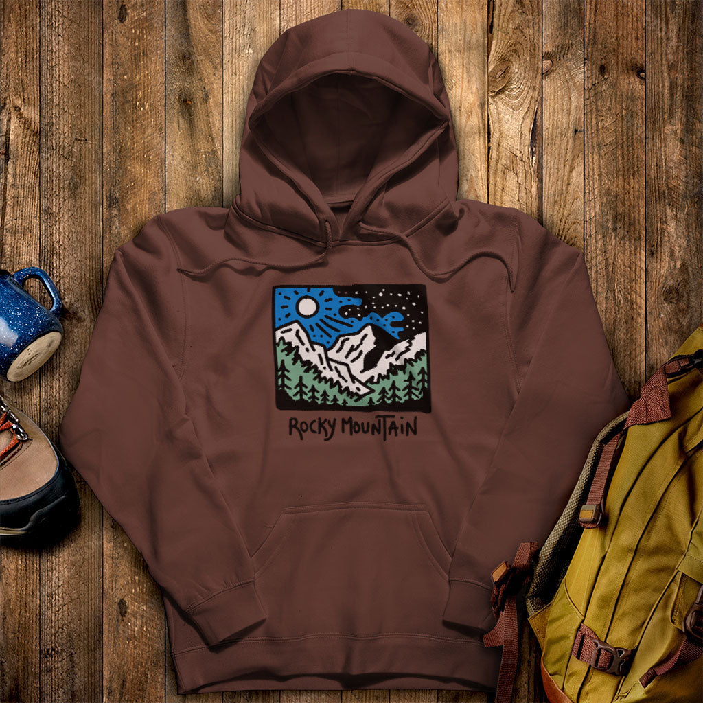 Rocky Mountain at Night Hoodie