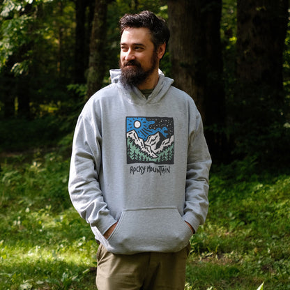 Rocky Mountain at Night Hoodie