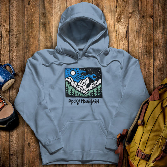 Rocky Mountain at Night Hoodie