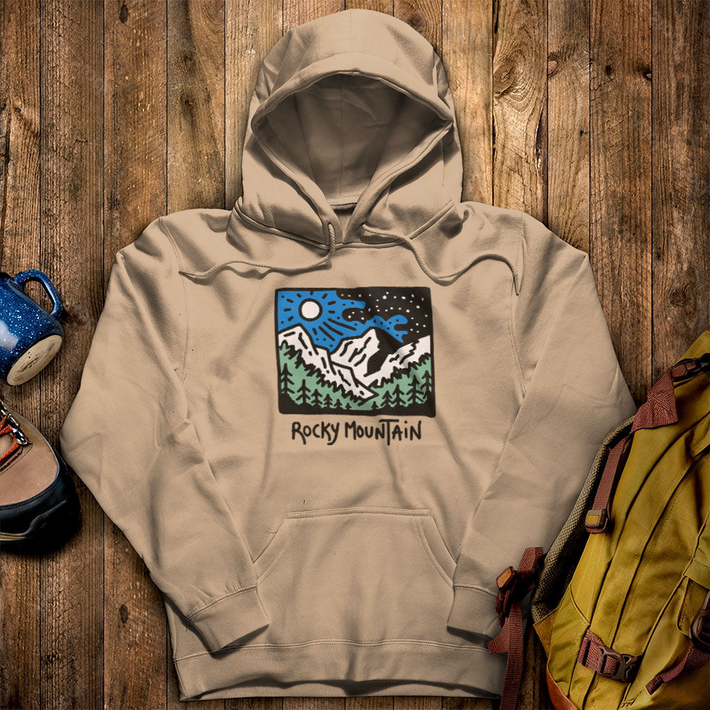Rocky Mountain at Night Hoodie