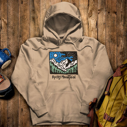 Rocky Mountain at Night Hoodie