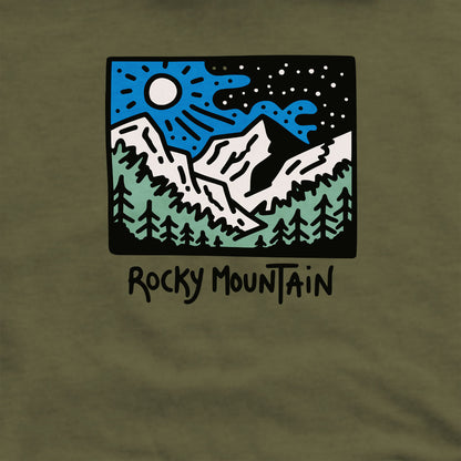 Rocky Mountain at Night Crewneck Sweatshirt